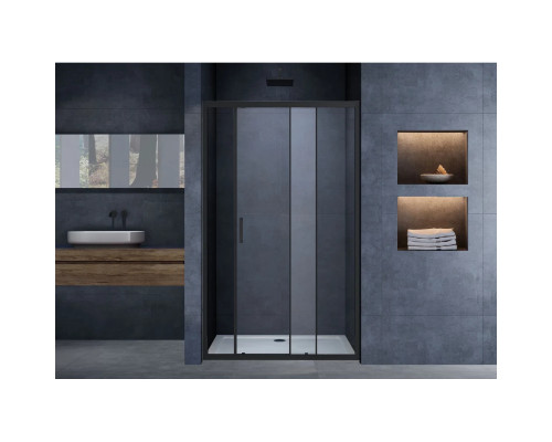 Душевая дверь Vincea Alpha VDS-3AL110CLB 110 см, профиль черный матовый, стекло прозрачное