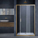 Душевая дверь Vincea Alpha VDS-3AL110CLG 110 см, профиль золотой матовый, стекло прозрачное
