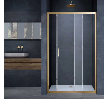 Душевая дверь Vincea Alpha VDS-3AL120CLG 120 см, профиль золотой матовый, стекло прозрачное