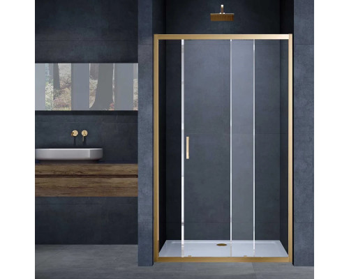 Душевая дверь Vincea Alpha VDS-3AL120CLG 120 см, профиль золотой матовый, стекло прозрачное