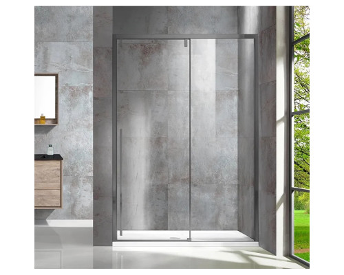 Душевая дверь Vincea Lugano VDS-1L130CLGM-1 130 см, профиль вороненая сталь, стекло прозрачное