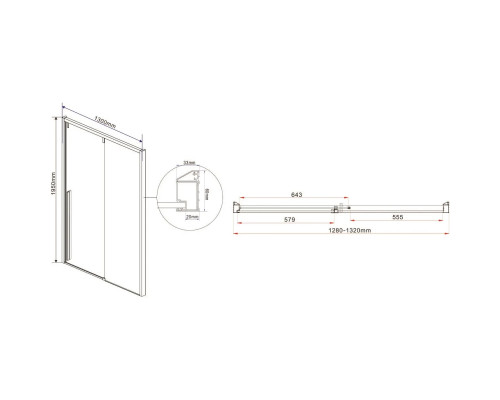 Душевая дверь Vincea Lugano VDS-1L130CLGM-1 130 см, профиль вороненая сталь, стекло прозрачное