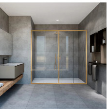 Душевая дверь Vincea Garda VDS-1G2170CLG 170 см, профиль золотой матовый, стекло прозрачное