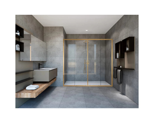 Душевая дверь Vincea Garda VDS-1G2170CLG 170 см, профиль золотой матовый, стекло прозрачное