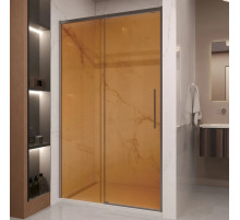 Душевая дверь Vincea Stella VDS-1ST120GSGM 120 см, профиль вороненая сталь, стекло янтарное