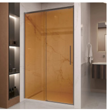 Душевая дверь Vincea Stella VDS-1ST120GSGM 120 см, профиль вороненая сталь, стекло янтарное