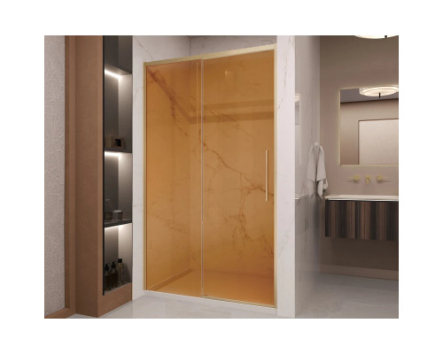 Душевая дверь Vincea Stella VDS-1ST120GSG 120 см, профиль золотой матовый, стекло янтарное