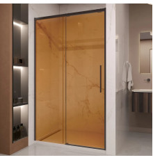 Душевая дверь Vincea Stella VDS-1ST120GSB 120 см, профиль черный матовый, стекло янтарное