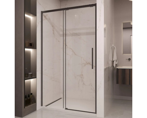 Душевая дверь Vincea Stella VDS-1ST160CLB 160 см, профиль черный матовый, стекло прозрачное