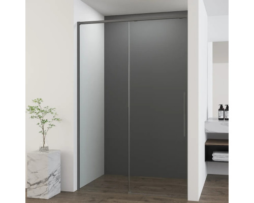 Душевая дверь Vincea Ultima VDS-7UL140CLGM 140 см, профиль вороненая сталь, стекло прозрачное