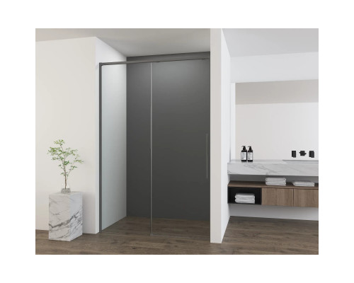 Душевая дверь Vincea Ultima VDS-7UL140CLGM 140 см, профиль вороненая сталь, стекло прозрачное