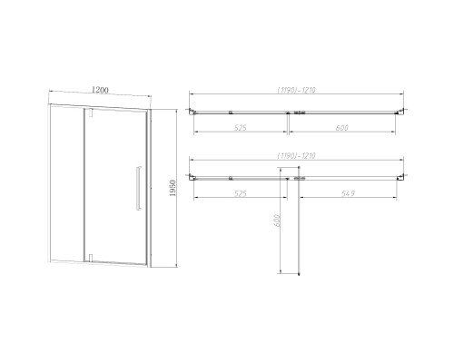 Душевая дверь Vincea Slim-N VDP-4SN120CL 120 см, профиль хром, стекло прозрачное