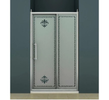 Душевая дверь раздвижная Cezares Retro 110 см матовое с прозрачным узором RETRO-A-BF-1-110-PP-Cr