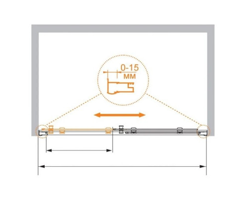Купить Душевая дверь раздвижная Cezares Pratico 145 см текстурное стекло PRATICO-BF-1-145-P-Cr в магазине сантехники Santeh-Crystal.ru