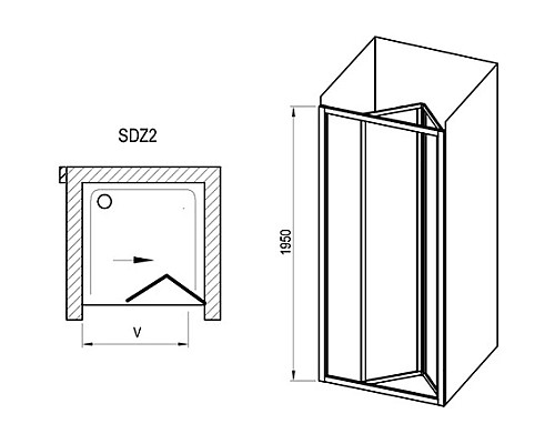 Купить Душевая дверь 70 см Ravak Supernova SDZ2 01V101O2ZG Grape в магазине сантехники Santeh-Crystal.ru