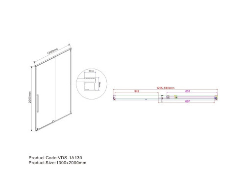 Душевая дверь 130 см Vincea Arno VPS-1A130CL прозрачное