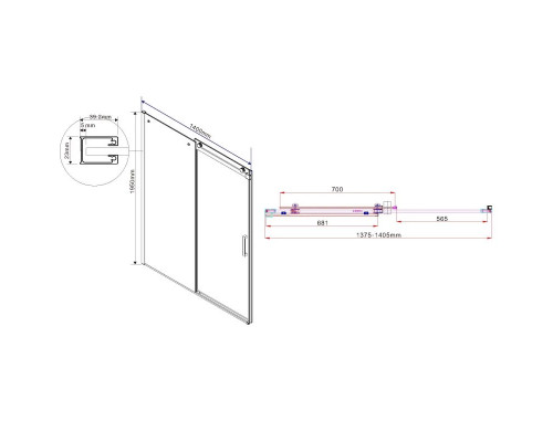 Душевая дверь 140 см Vincea Como VPS-1C140CL прозрачное