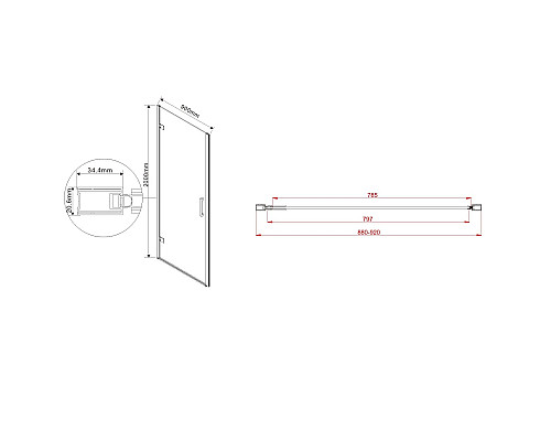 Душевая дверь 90 см Vincea Flex VDP-1F900CL прозрачное