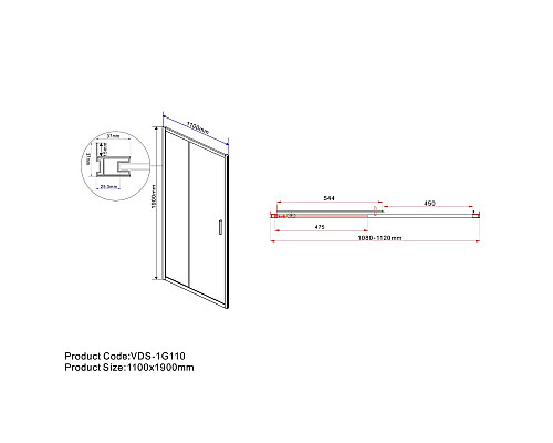 Душевая дверь 110 см Vincea Garda VDS-1G110CH шиншилла Душевая дверь 110 см Vincea Garda VDS-1G110CH шиншилла