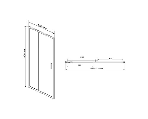 Душевая дверь 120 см Vincea Garda VDS-1G120CGB тонированное