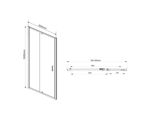 Душевая дверь 78-90 см Vincea Intra VDP-1I8090CL прозрачное