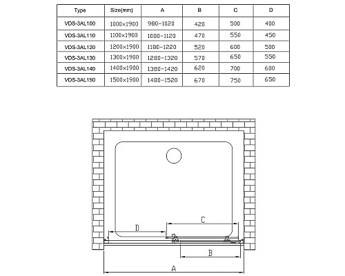 Душевая дверь 120 см Vincea Alpha VDS-3AL120CLB прозрачное Душевая дверь 120 см Vincea Alpha VDS-3AL120CLB прозрачное