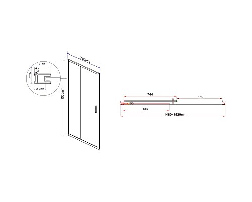 Купить Душевая дверь 150 см Vincea Garda VDS-1G150CLGM прозрачное в магазине сантехники Santeh-Crystal.ru