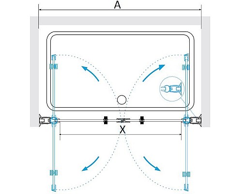 Заказать Душевая дверь 70 см RGW PA-104B Passage 060810407-14 прозрачное в магазине сантехники Santeh-Crystal.ru