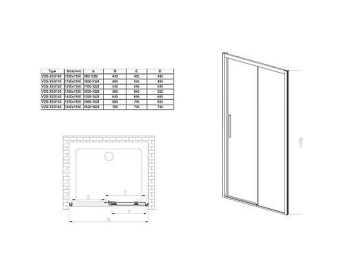 Душевая дверь 160 см Vincea Soft VDS-3SO160CL прозрачное Душевая дверь 160 см Vincea Soft VDS-3SO160CL прозрачное