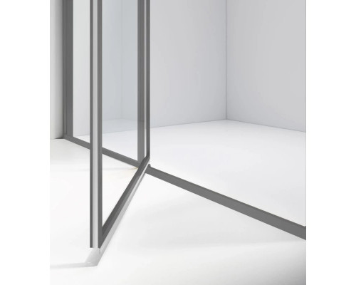 Душевой уголок Vincea Slim VSR-4SLP9012CLGM 120x90 см, профиль вороненая сталь, стекло прозрачное