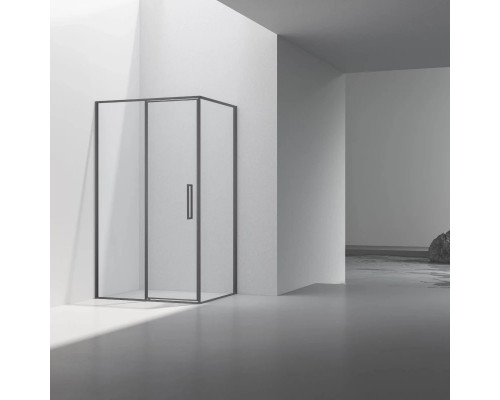 Душевой уголок Vincea Slim VSR-4SLP9012CLGM 120x90 см, профиль вороненая сталь, стекло прозрачное