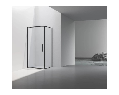 Душевой уголок Vincea Slim VSR-4SLP9090CLB 90x90 см, профиль черный матовый, стекло прозрачное