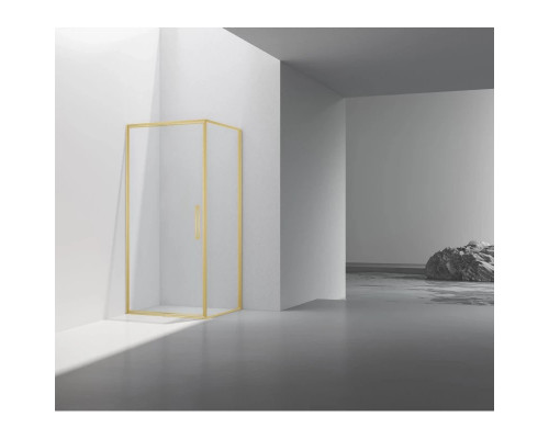 Душевой уголок Vincea Slim VSR-4SLP9090CLG 90x90 см, профиль золотой матовый, стекло прозрачное