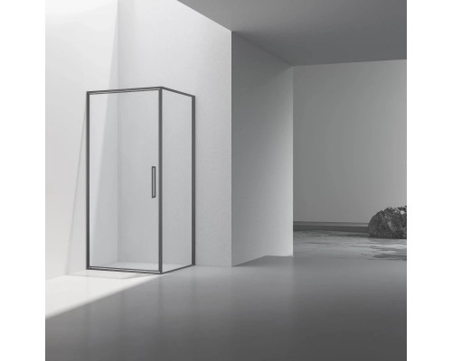 Душевой уголок Vincea Slim VSR-4SLP9090CLGM 90x90 см, профиль вороненая сталь, стекло прозрачное