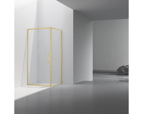 Душевой уголок Vincea Slim VSR-4SLP9010CLG 100x90 см, профиль золотой матовый, стекло прозрачное