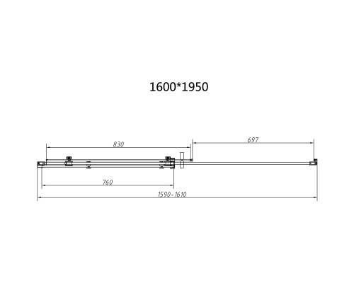 Душевой уголок Vincea Como-N VSR-4CN1016CLB 160x100 см, профиль черный матовый, стекло прозрачное