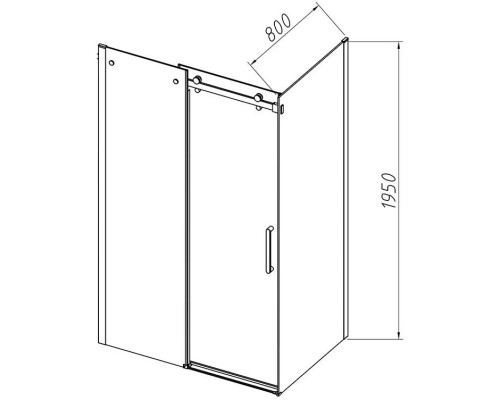 Душевой уголок Vincea Como-N VSR-4CN8016CLB 160x80 см, профиль черный матовый, стекло прозрачное