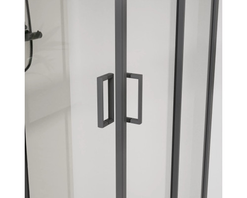Душевой уголок Vincea City VSS-5CT900CLGM 90x90 см, профиль вороненая сталь, стекло прозрачное