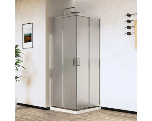 Душевой уголок Vincea City VSS-5CT9010MT 100x90 см, профиль хром, стекло текстурное