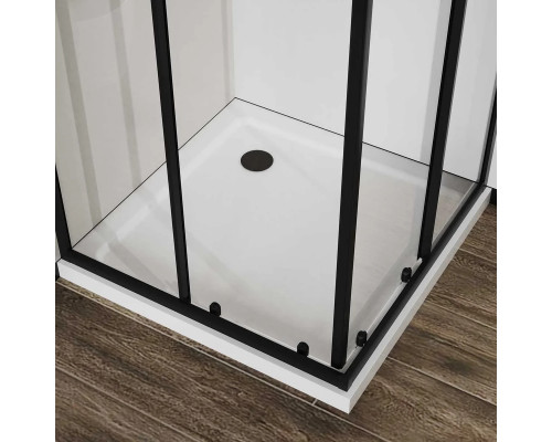 Душевой уголок Vincea City VSS-5CT9010CLB 100x90 см, профиль черный матовый, стекло прозрачное