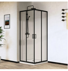 Душевой уголок Vincea City VSS-5CT9010CLB 100x90 см, профиль черный матовый, стекло прозрачное
