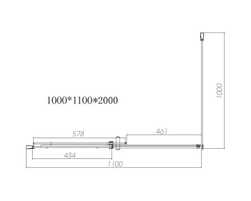 Душевой уголок Vincea Dice VSR-4D1011CLGM 110x100 см, профиль вороненая сталь, стекло прозрачное
