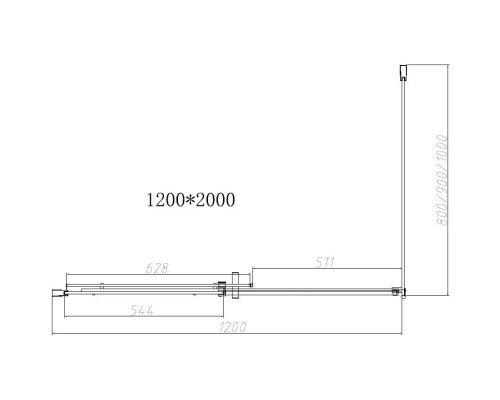 Душевой уголок Vincea Dice VSR-4D8012CLGM 120x80 см, профиль вороненая сталь, стекло прозрачное