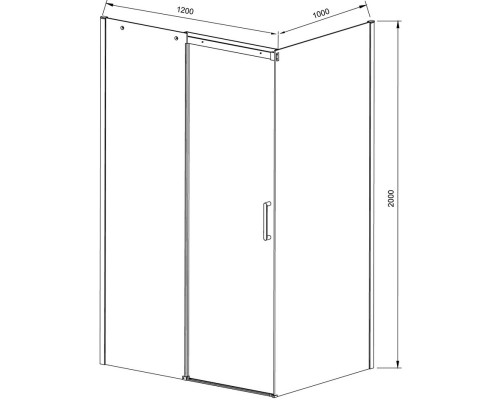 Душевой уголок Vincea Dice VSR-4D1012CLGM 120x100 см, профиль вороненая сталь, стекло прозрачное