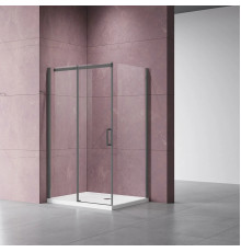 Душевой уголок Vincea Dice VSR-4D1014CLGM 140x100 см, профиль вороненая сталь, стекло прозрачное