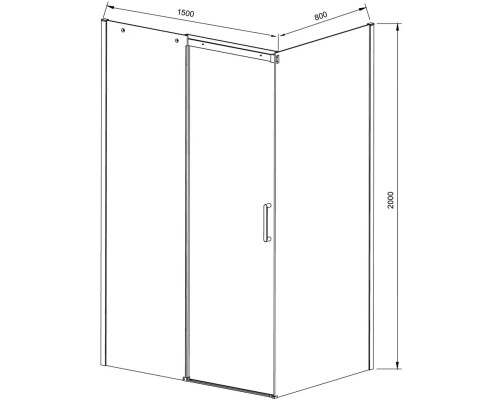 Душевой уголок Vincea Dice VSR-4D8015CLGM 150x80 см, профиль вороненая сталь, стекло прозрачное