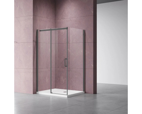Душевой уголок Vincea Dice VSR-4D1015CLGM 150x100 см, профиль вороненая сталь, стекло прозрачное