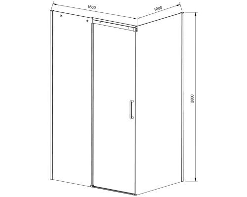 Душевой уголок Vincea Dice VSR-4D1016CLGM 160x90 см, профиль вороненая сталь, стекло прозрачное