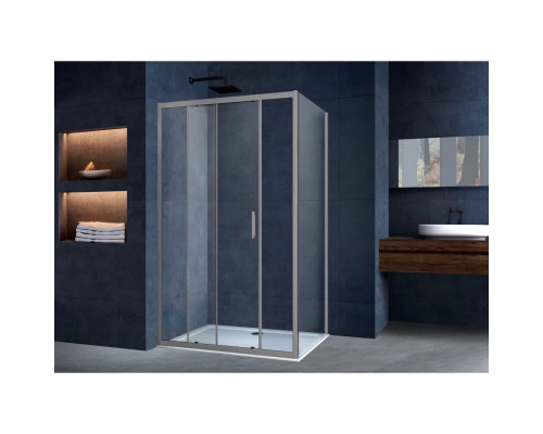 Душевой уголок Vincea Alpha VSR-3AL8012CLGM 120x80 см, профиль вороненая сталь, стекло прозрачное