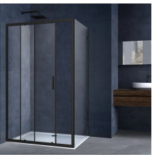 Душевой уголок Vincea Alpha VSR-3AL9011CLB 110x90 см, профиль черный матовый, стекло прозрачное